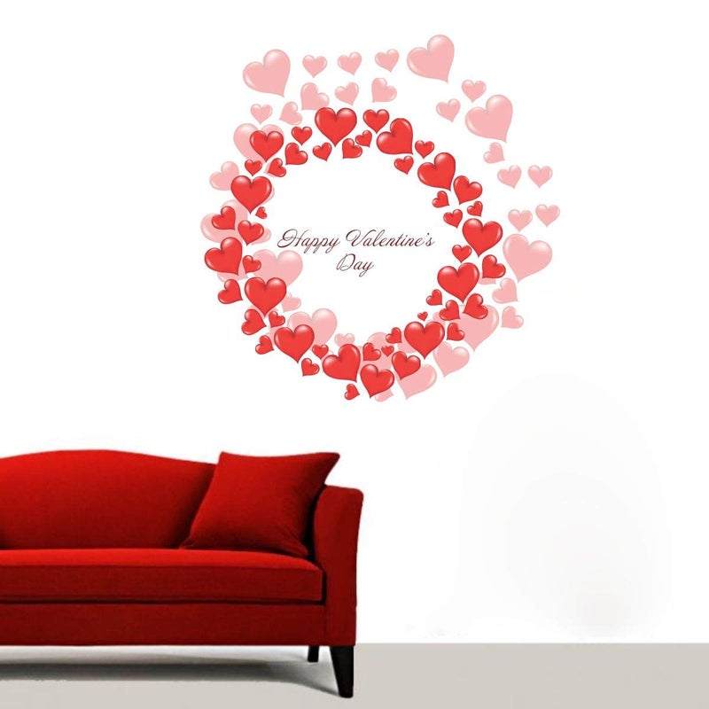 DecorVilla Decor Villa PVC Vinyl Happy Valentines Day 3D Wall Sticker JUST Peel Stick New Modern Art Trendy Wall Stickers for Home Decoration Living RoomOffice Bedroom etc Size 58 CM X 55 CM Multicolor - Image 2