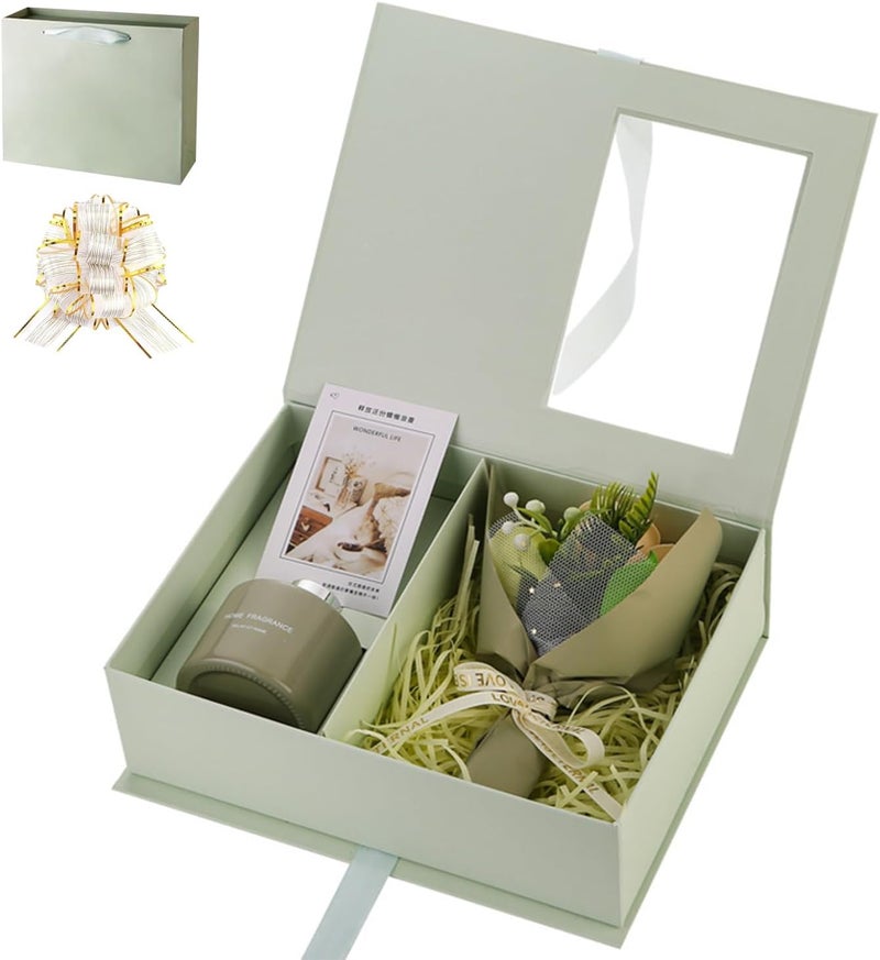 Makbeaty Reed Diffuser Set,Scented Gift Set, flower Gifts for Women, Women Gift Sets,Relaxing Gifts, General Purpose Gift Box Unique Birthday Gift Ideas Set, for Mom,Wife,Sister,Best Friend - Image 1