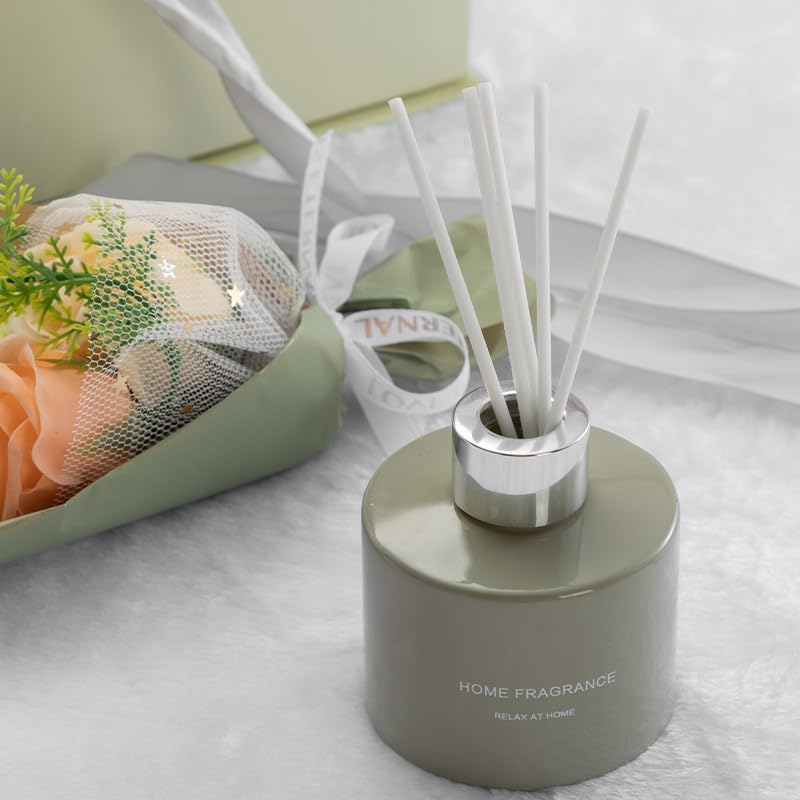Makbeaty Reed Diffuser Set,Scented Gift Set, flower Gifts for Women, Women Gift Sets,Relaxing Gifts, General Purpose Gift Box Unique Birthday Gift Ideas Set, for Mom,Wife,Sister,Best Friend - Image 3