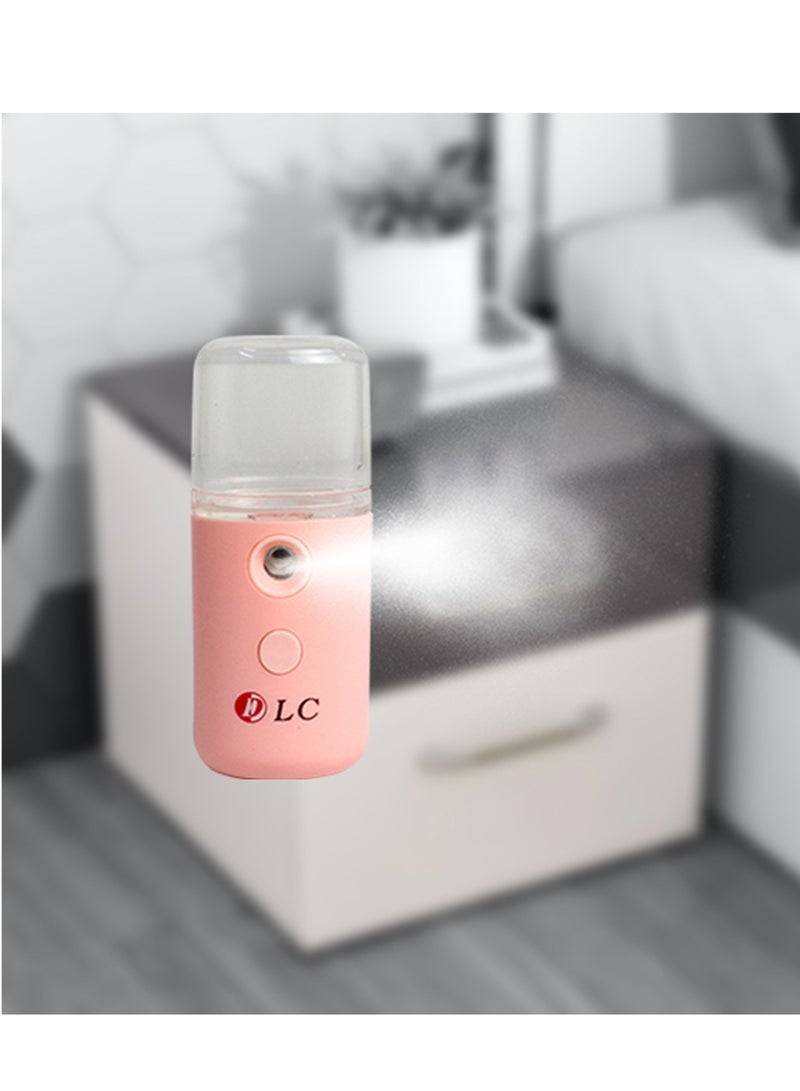 دي إل سي  بخاخ رذاذ للوجه قابل للحمل باليد وردي/شفاف - Image 1