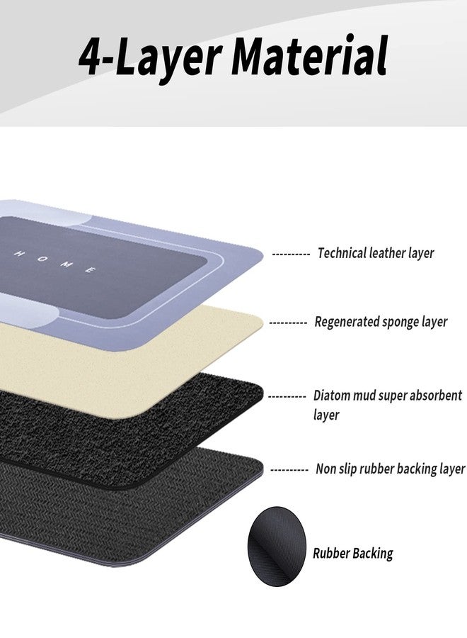 Housego 3PCS Absorbent Bath Mat Magic Rug Sets, Quick Drying Bath Mat Non-Slip Floor Rug Rubber Backed for Bathroom Kitchen Shower Sink (16.9''x23.6''+19.7''x23.6''+19.7''x31.9'', Blue) - Image 4