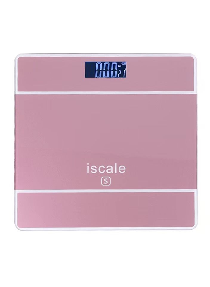 Iscale Body Weight Digital Scale with LCD Display Screen- Pink 