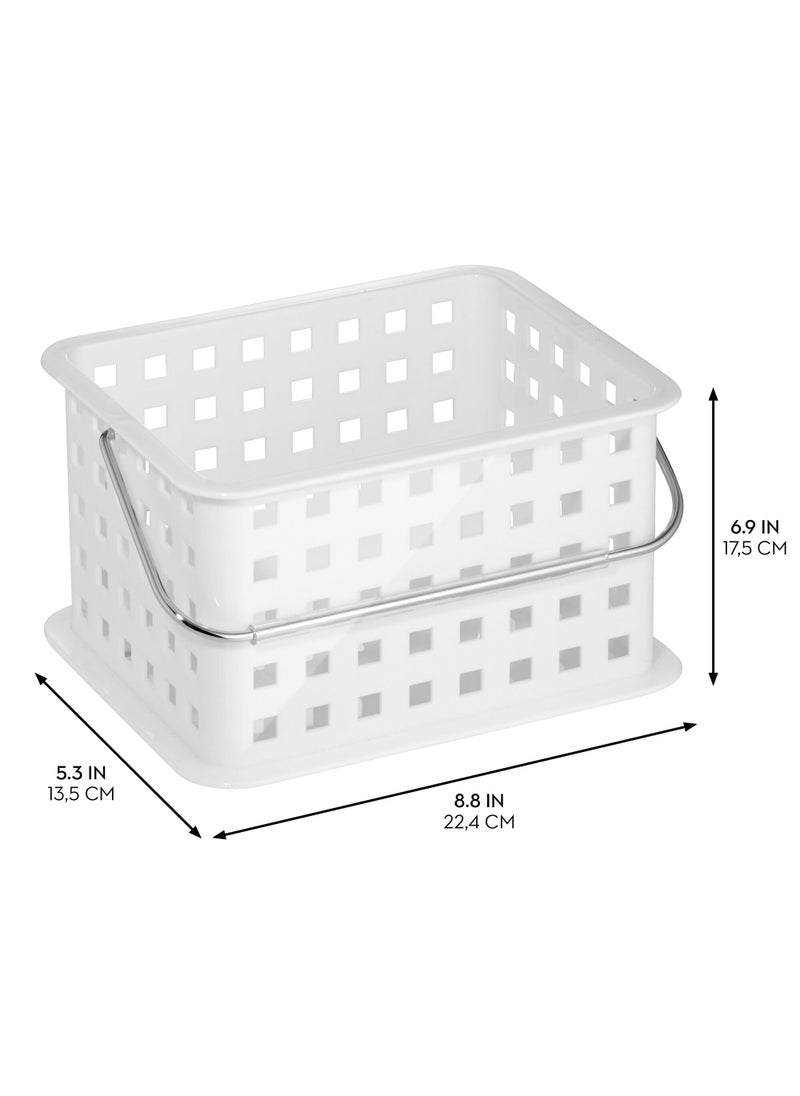 InterDesign iDesign Plastic Shower Basket with Handle - Portable Shower Caddy - Set of 3 - White  - Image 2