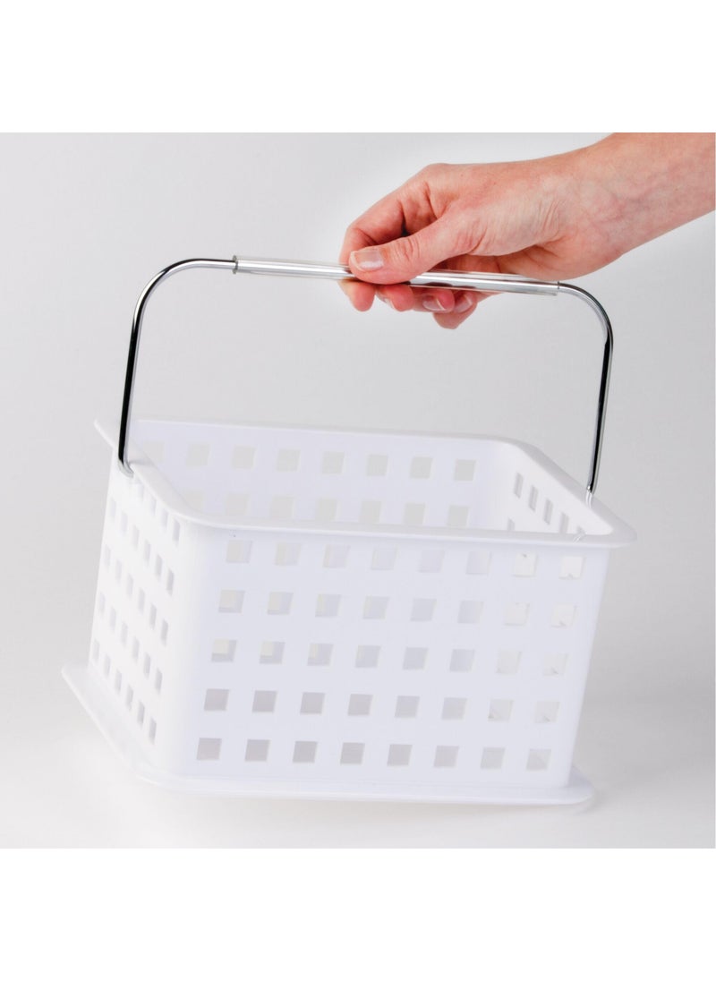 InterDesign iDesign Plastic Shower Basket with Handle - Portable Shower Caddy - Set of 3 - White  - Image 4