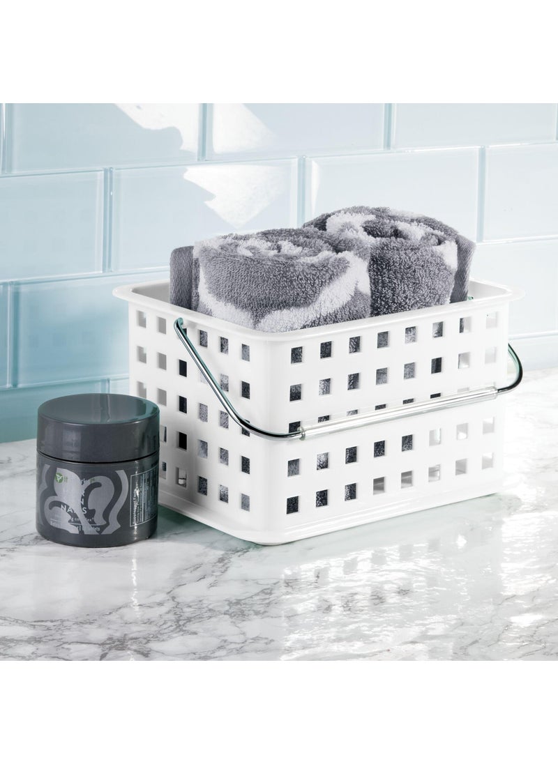 InterDesign iDesign Plastic Shower Basket with Handle - Portable Shower Caddy - Set of 3 - White  - Image 5