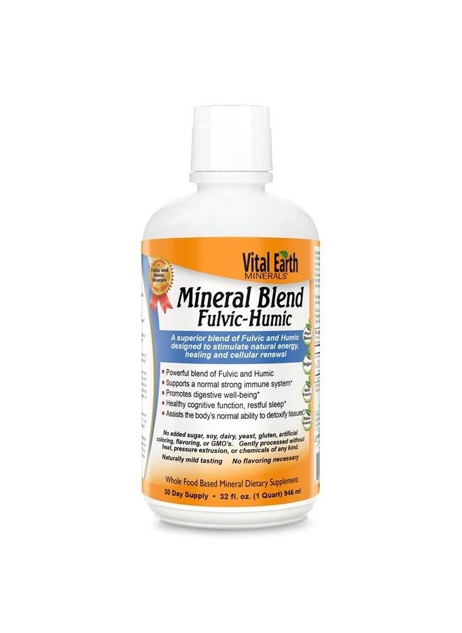 Vital Earth Minerals - Fulvic Humic Mineral Blend, Vegan Liquid Ionic Trace Minerals, Multimineral Supplement, Fulvic Acid, Trace Mineral Drops, Fulvic Minerals, Mineral Supplements, 32 Fl Oz - Image 1