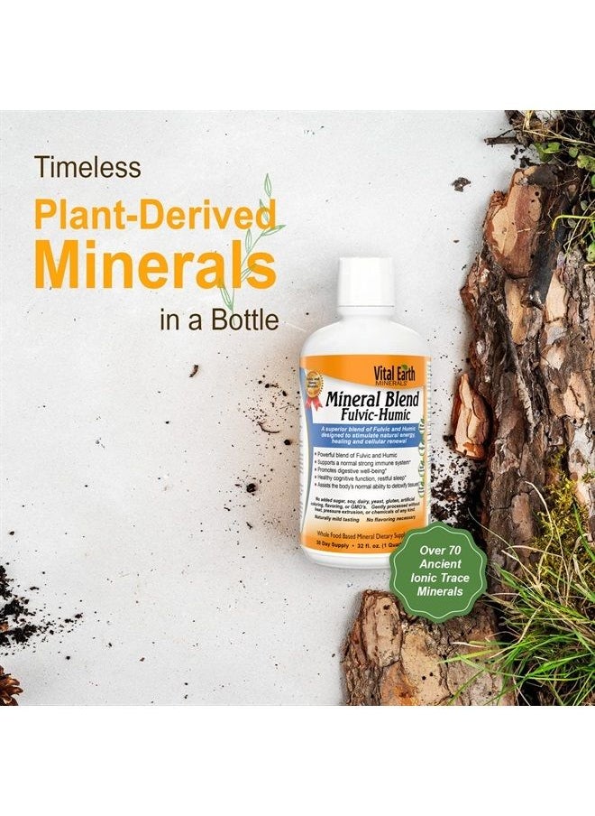 Vital Earth Minerals - Fulvic Humic Mineral Blend, Vegan Liquid Ionic Trace Minerals, Multimineral Supplement, Fulvic Acid, Trace Mineral Drops, Fulvic Minerals, Mineral Supplements, 32 Fl Oz - Image 1