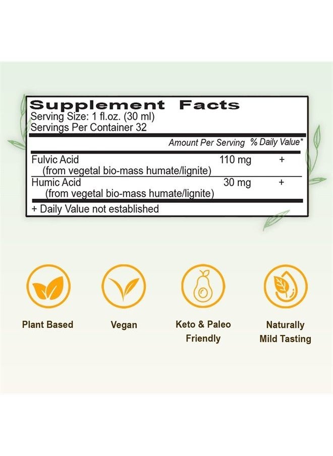 Vital Earth Minerals - Fulvic Humic Mineral Blend, Vegan Liquid Ionic Trace Minerals, Multimineral Supplement, Fulvic Acid, Trace Mineral Drops, Fulvic Minerals, Mineral Supplements, 32 Fl Oz - Image 1