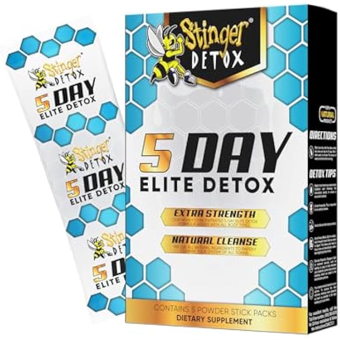 Stinger Detox 5-Day Elite Detox Extra Strength Cleanse | 5 Stick Packs | Over 15 Organic Vegetables & Plant-Based Ingredients | All Natural, GMO-Free & Vegan-Safe - Image 1