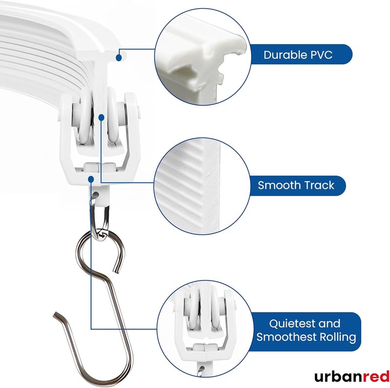 UrbanRed Flexible Bendable Ceiling Curtain Track, 32.8 ft (10 m) Mount for Rail with Curtain Tracks System, Room Divider, Curtains Rod, RV Ceiling Track for Curtains, Long Curved Hospital System White - Image 4