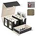 Kabinka Card Deck Box for MTG with Commander Display 5 in 1 Card Storage Box Fits 400 Doublesleeved Cards Removable Deck Case for TCGSports Cards with Dice Tray 4 Magnetic Card Holders Black Gold - Image 3