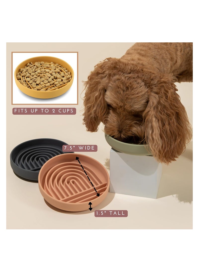 SOLARAE Silicone Slow Food Dog Bowls, Puzzle Pet Food Bowl Bloat Stop Anti Gulping Nonslip with Suction Cups, Slow Down Pet Eating Speed for Small Medium Dogs, Pink - Image 5