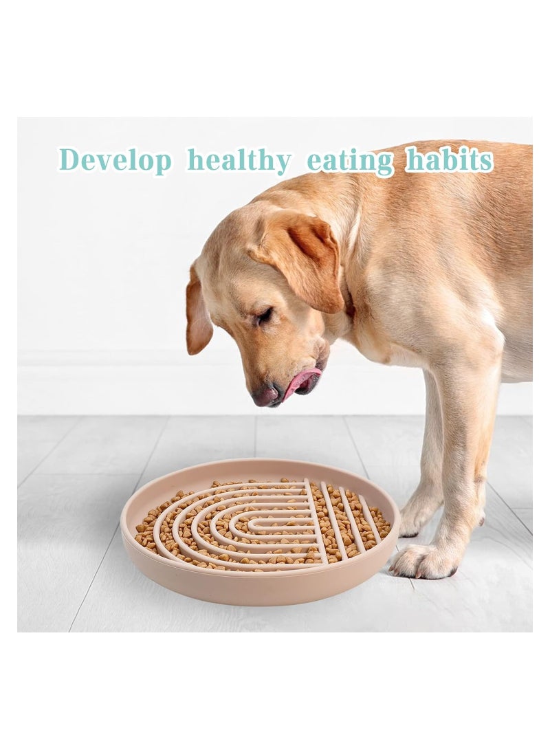 SOLARAE Silicone Slow Food Dog Bowls, Puzzle Pet Food Bowl Bloat Stop Anti Gulping Nonslip with Suction Cups, Slow Down Pet Eating Speed for Small Medium Dogs, Pink - Image 2