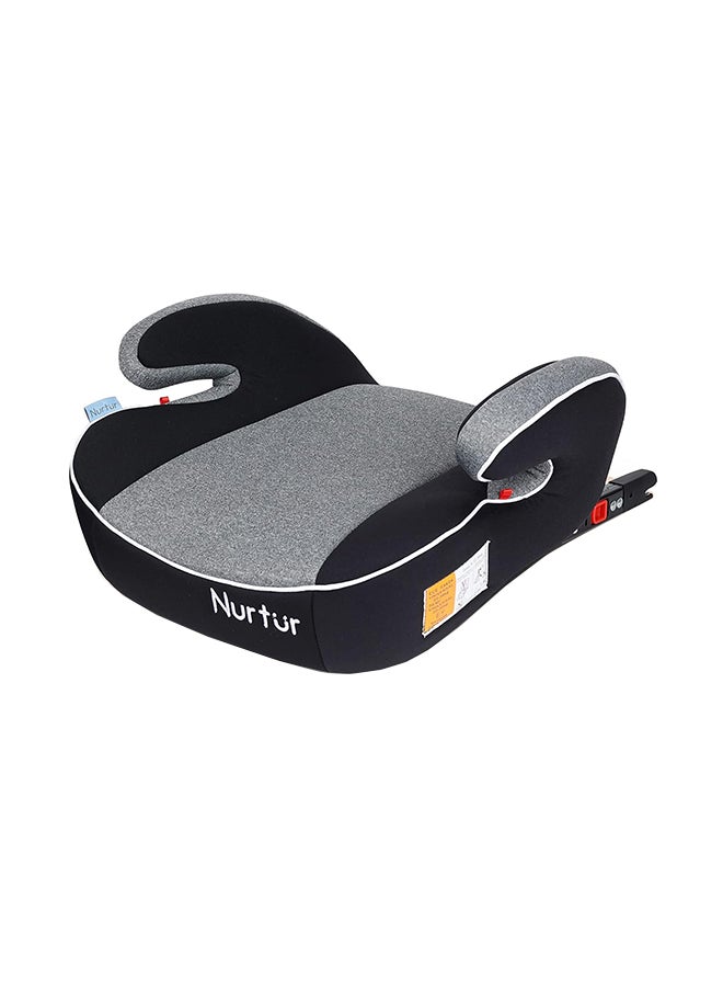 Nurtur Enzo Kids Booster Car Seat - Arm Rest Seat, Blow Up Narrow Backless Booster Car Seat For Travel, Suitable From 4 Years To 12 Years (Group 2/3) - Black/Light Grey  - Image 1
