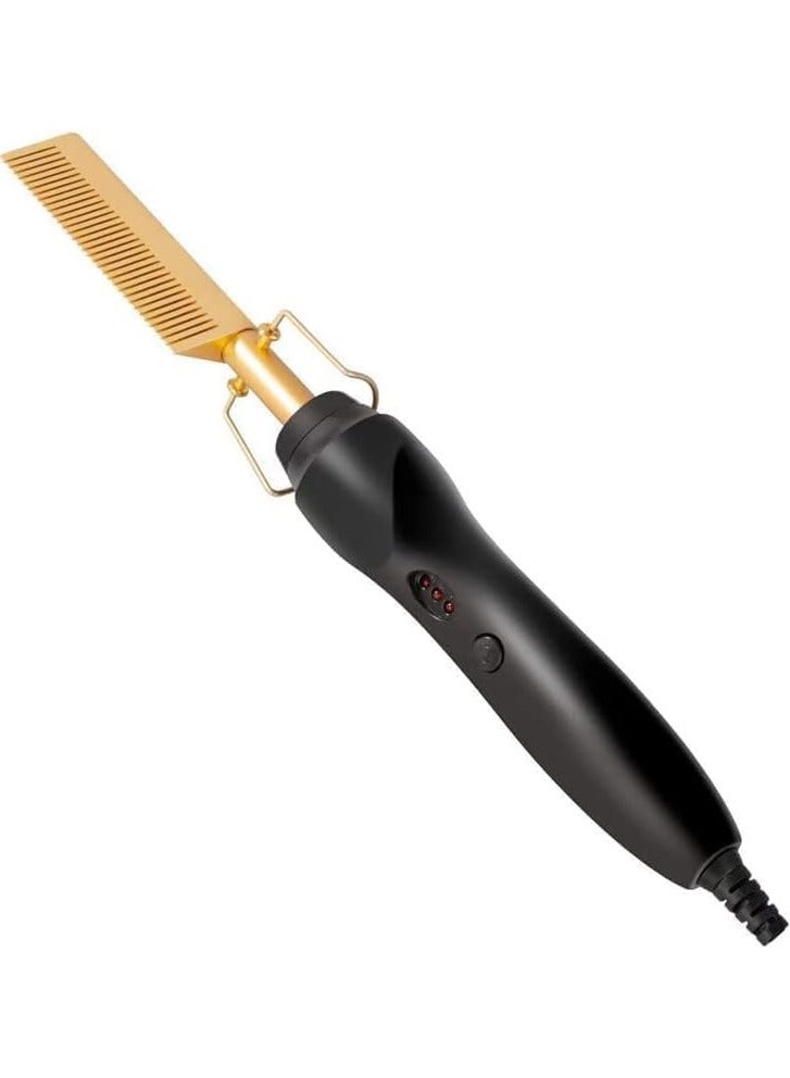 "2-in-1 Electric Hot Comb Straightener – Hair Curler and Flat Iron for Wet and Dry Use" - Image 1