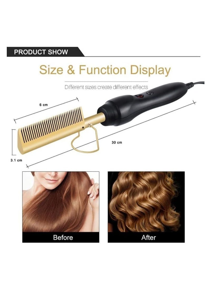 "2-in-1 Electric Hot Comb Straightener – Hair Curler and Flat Iron for Wet and Dry Use" - Image 4