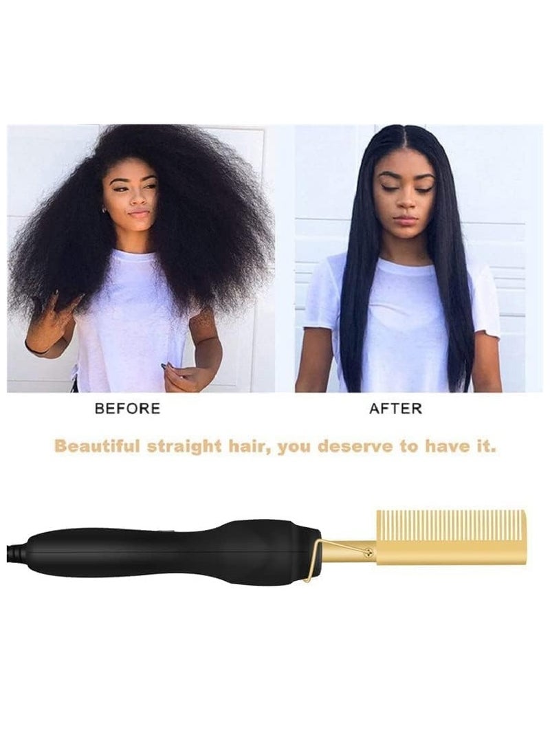 "2-in-1 Electric Hot Comb Straightener – Hair Curler and Flat Iron for Wet and Dry Use" - Image 3