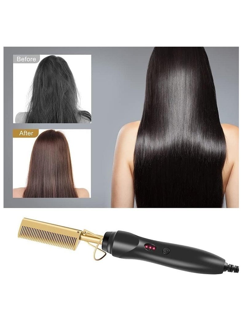 "2-in-1 Electric Hot Comb Straightener – Hair Curler and Flat Iron for Wet and Dry Use" - Image 5