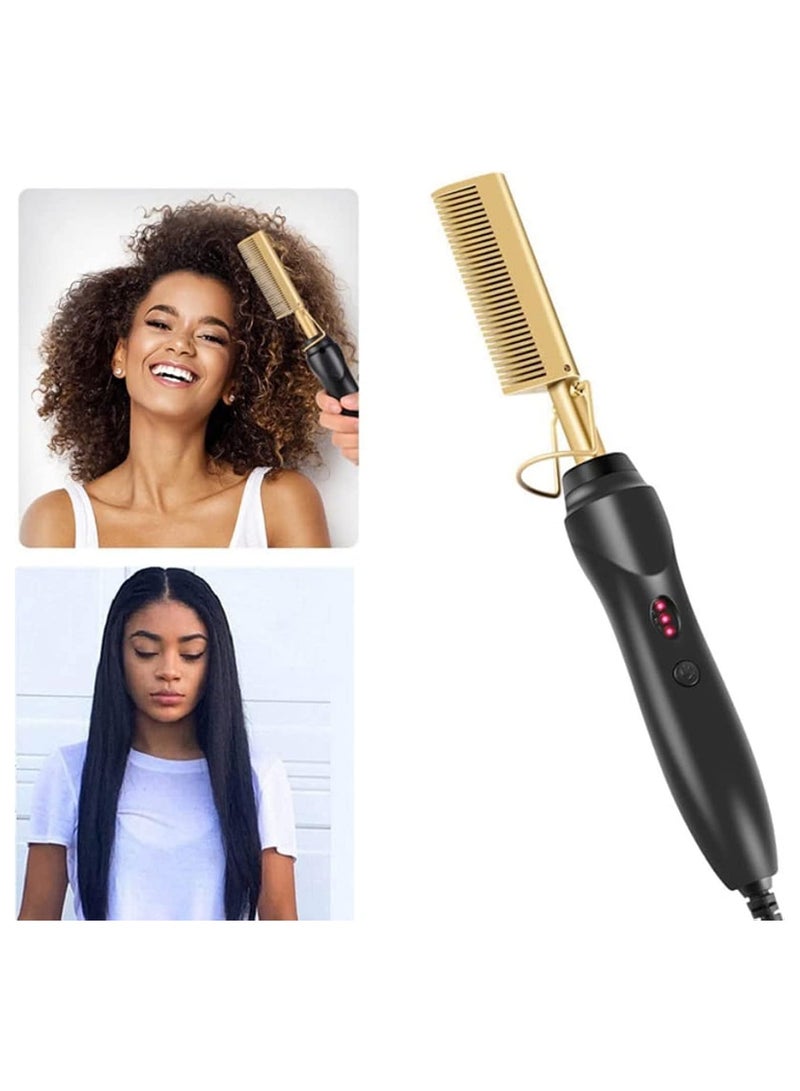 "2-in-1 Electric Hot Comb Straightener – Hair Curler and Flat Iron for Wet and Dry Use" - Image 2