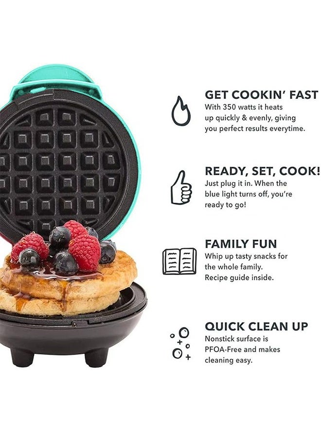 Generic - 4" Mini Waffle Maker - Made With Premium Quality Plastic & Non-Stick Coating - Small Pancake Maker For Brownies, Cookies, Quesadillas, Calzones, Hash Browns and Other Foods - Image 1