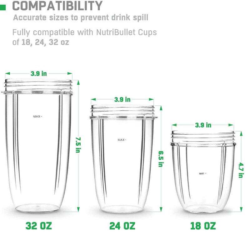 CloudCUP Flip Top to Go Lids for Nutribullet Blender Cups Lid Replacement Parts Accessories - Image 3