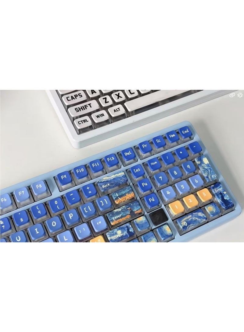 Kinnexa Tech Mechanical Keyboard Caps | w/ Free Compass & Puller Tool | RGB Shine-Through | PBT+PC | 5-Side Sublimation Pudding  Adapts to 61/68/75/84/87/98/104/108 Gaming Mechanical Keyboard Keycaps - Image 5