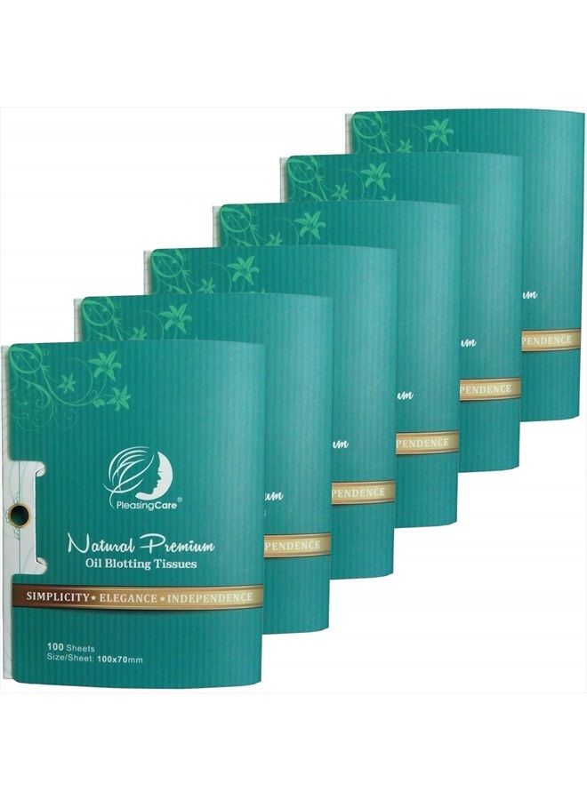 PleasingCare Oil Absorbing Facial Blotting Sheets For Oily Skin, 100 Count, pack of 6 - Natural Bamboo Charcoal Handy Face Blotting Paper for Both Women and Men Use - Image 1