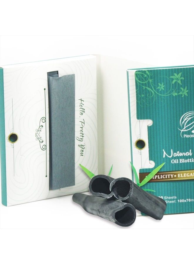 PleasingCare Oil Absorbing Facial Blotting Sheets For Oily Skin, 100 Count, pack of 6 - Natural Bamboo Charcoal Handy Face Blotting Paper for Both Women and Men Use - Image 5