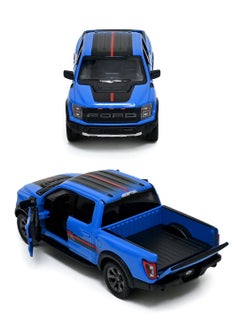Kinsmart 2022 Ford F-150 Raptor Pickup Truck Die Cast Metal Doors Openable Pull Back Action Toy  - Image 1