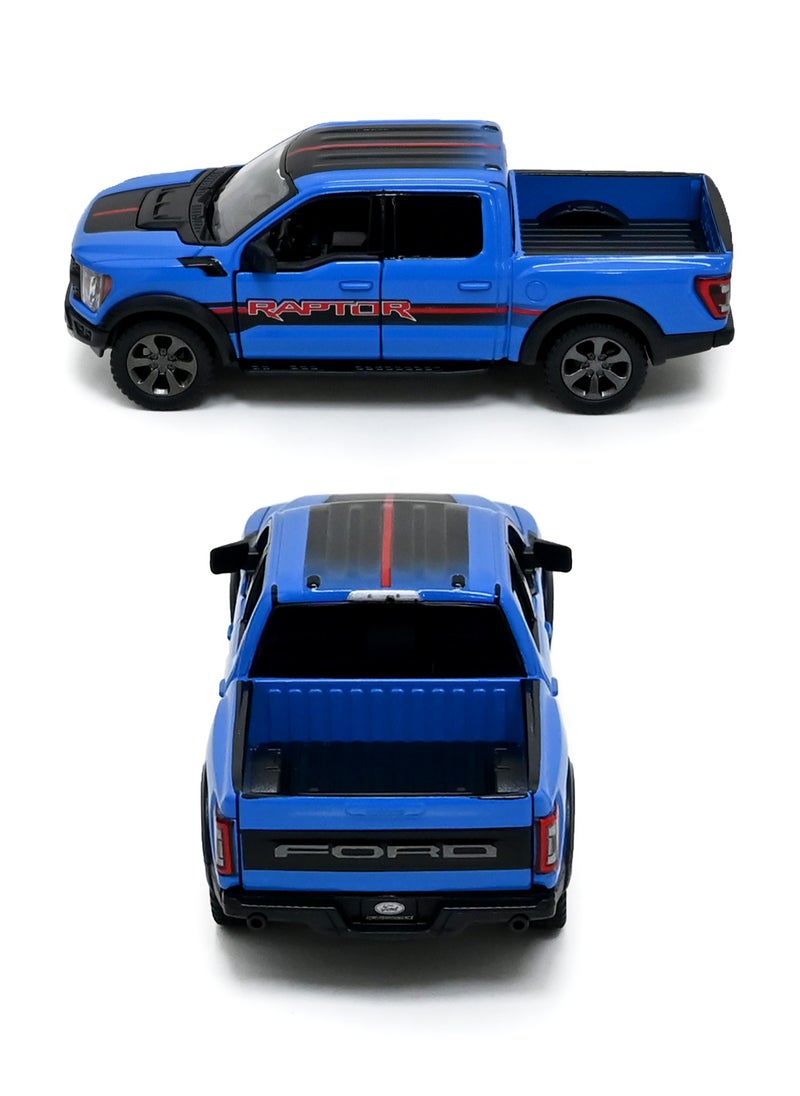 Kinsmart 2022 Ford F-150 Raptor Pickup Truck Die Cast Metal Doors Openable Pull Back Action Toy  - Image 2