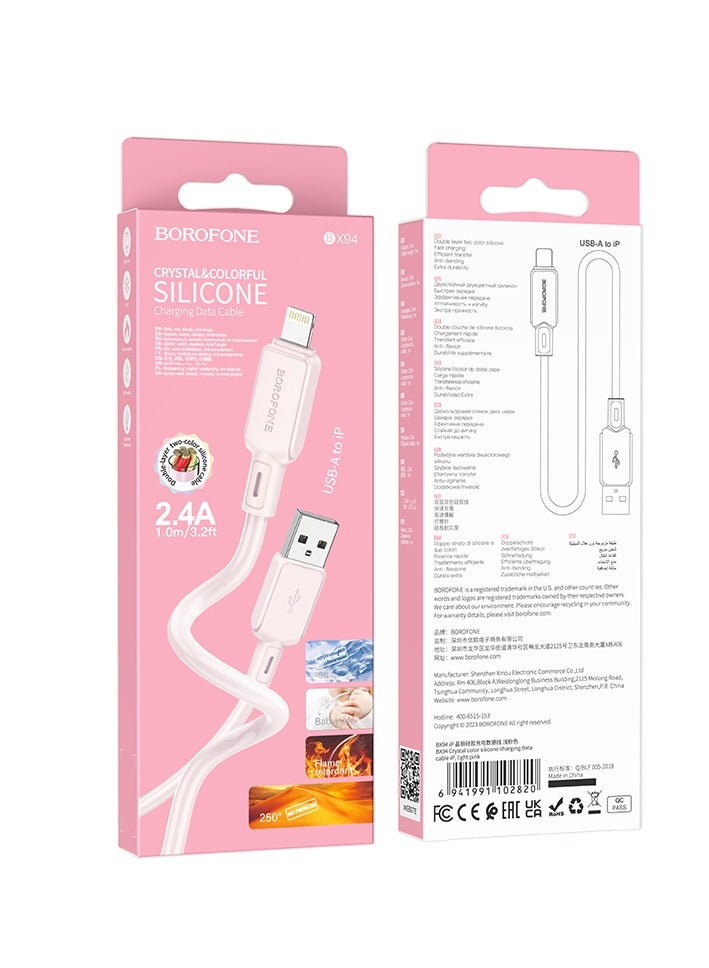 بوروفون كابل بيانات سيليكون كريستالي وملون من بوروفون - Image 1
