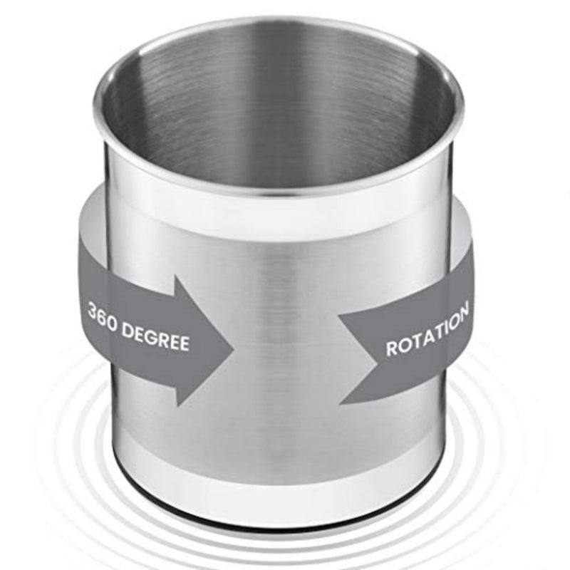 Yuandidu Extra Large Stainless Steel Kitchen Cutlery Holder 360° Rotating Utensil Container Weighted Base for Stability Utensil Pot with Removable Divider Easy Cleaning - Image 3