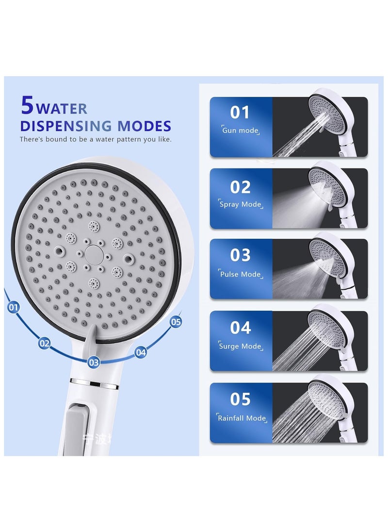 ABJ - Filtered Handheld Shower Head – High-Pressure 6 Spray Modes, Water-Saving Showerhead with Advanced Filtration System for Hard Water - Image 1