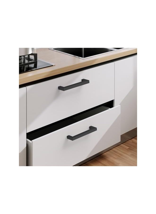 PROMASS promass 10 Pack Matte Black Cabinet Pulls 5 Inch Black Kitchen Cabinet Handles Kitchen Handles for Cabinets Black Cabinet Hardware Stainless Steel Kitchen Cabinet Pulls Drawer Pulls  - Image 2