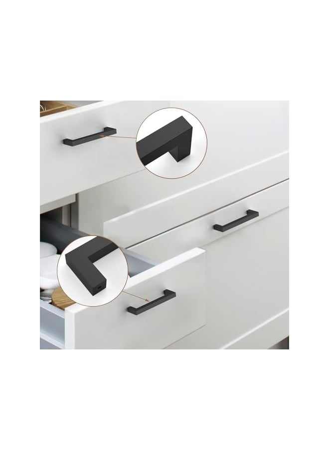 PROMASS promass 10 Pack Matte Black Cabinet Pulls 5 Inch Black Kitchen Cabinet Handles Kitchen Handles for Cabinets Black Cabinet Hardware Stainless Steel Kitchen Cabinet Pulls Drawer Pulls  - Image 3