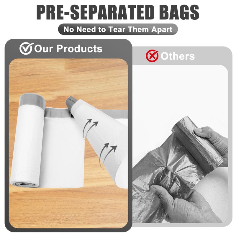 YUFDA 15 Gallon Trash Bags Drawstring,Tall Kitchen Trash Bags,50 Liter White Garbage Bags Kitchen,33 Count - Image 5