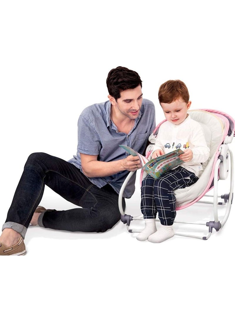 5 in 1 Baby Bassinet Rocker Rocking Napper, Bounce, Chair with Removable Baby Bassinet & Melody