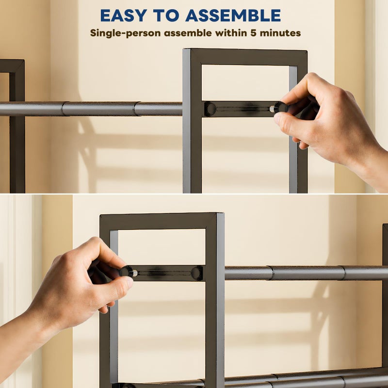 Mavivegue 19â€œ- 43â€ Adjustable Shoe Rack, 3 Adjustable Length, 3 Tier Expandable Shoe Rack for Closet, Entryway, Shoe Shelf, Black - Image 4