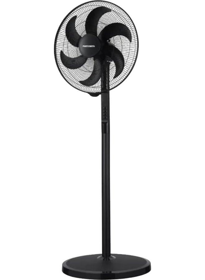 Mediatech MediaTek 18-inch Stand Fan, 3 Speeds, 6 Blades, Black, MT-SF44M - Image 1