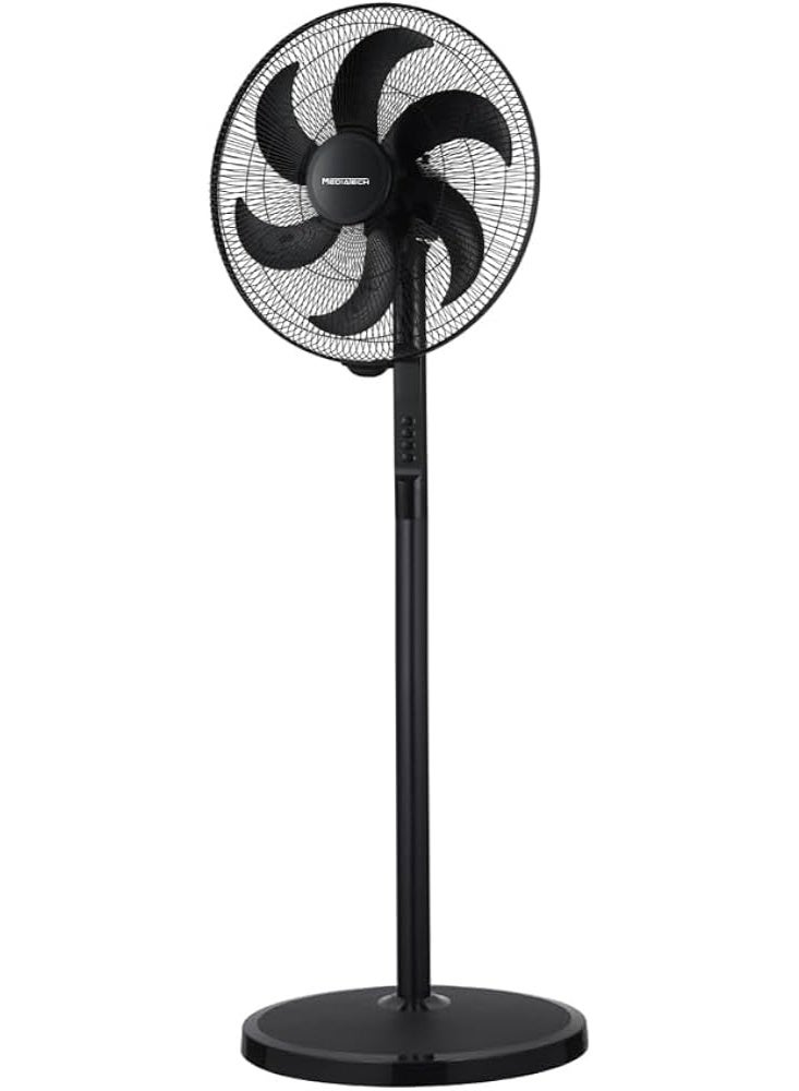 Mediatech MediaTek 18-inch Stand Fan, 3 Speeds, 6 Blades, Black, MT-SF44M - Image 2
