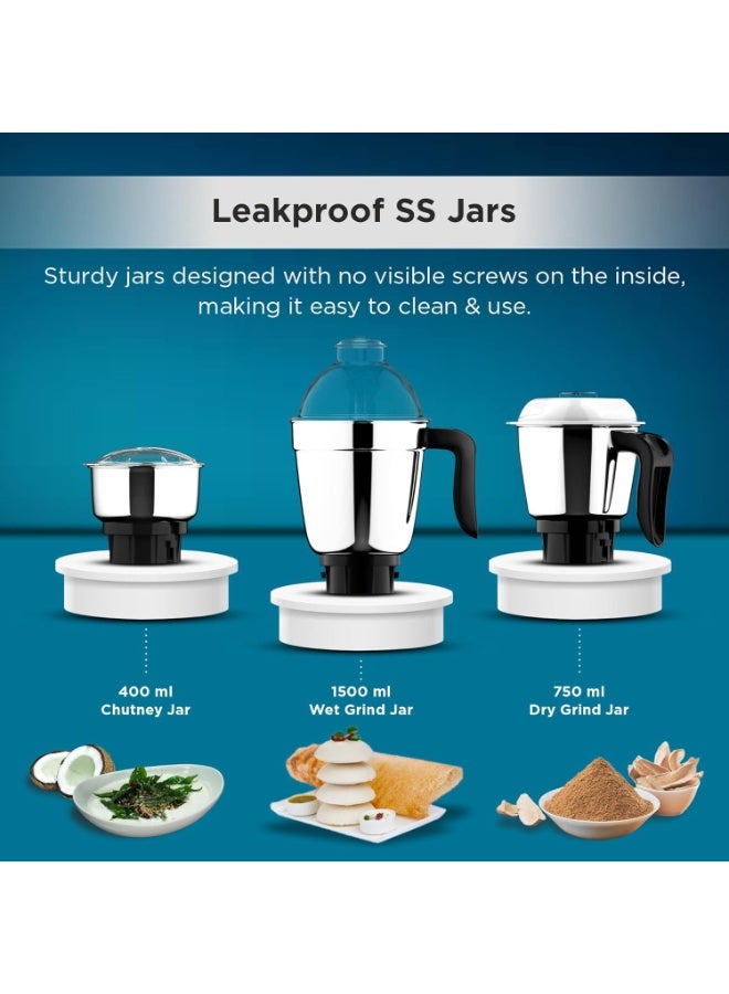 Butterfly Smart 750W Mixer Grinder with 3  Jars | Multipurpose Jars - 3 Stainless Steel | Heavy Duty Motor | 2 Years Manufacturer Warranty - Image 3