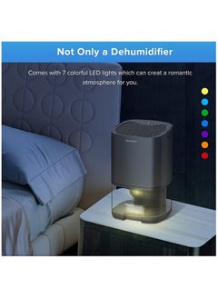 Generic Dehumidifier for Home,Dehumidifiers for 2500 Cubic Feet Two Working Modes and 7 Colorful LED Lights ,Quiet Portable Mini Dehumidifier,for Basement Bedroom Bathroom Closet  - Image 4