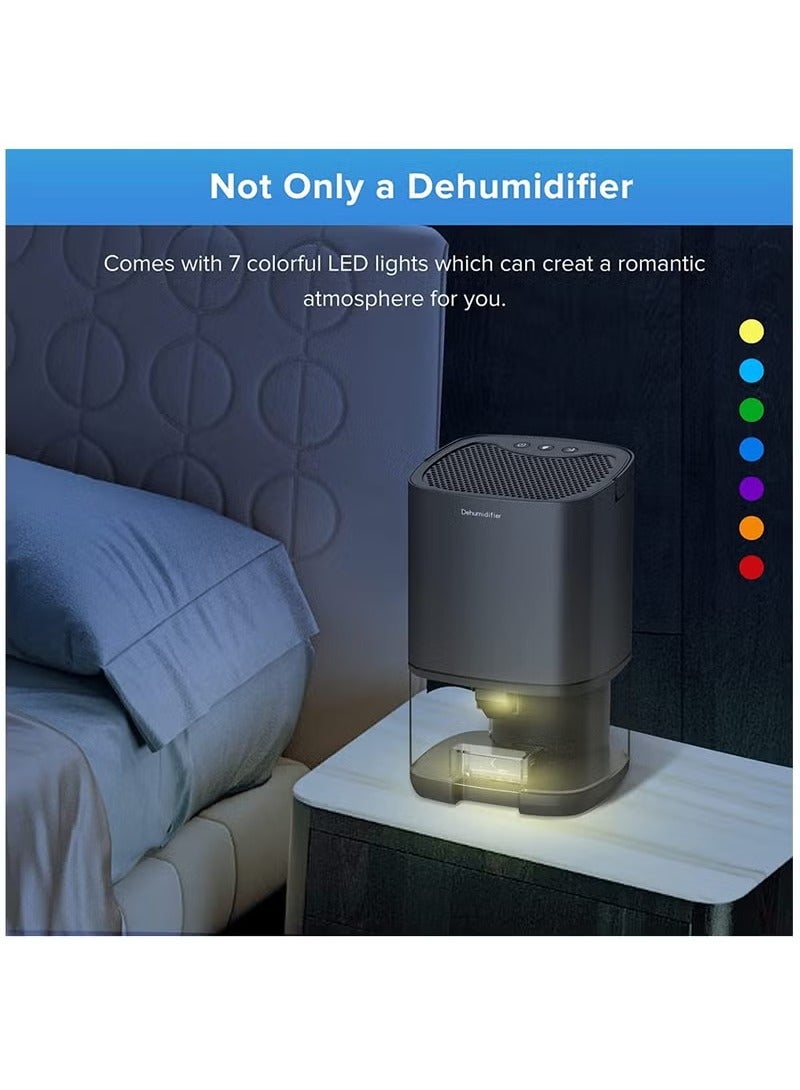 Dehumidifier for Home,Dehumidifiers for 2500 Cubic Feet Two Working Modes and 7 Colorful LED Lights ,Quiet Portable Mini Dehumidifier,for Basement Bedroom Bathroom Closet  - Image 5