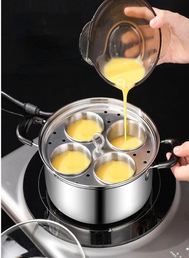 GOVNPJ Egg Poacher Pan, Nonstick Poached Egg Pan Stainless Steel Egg Pan with 4 Cups Egg Cooker Poached Egg Maker for Kitchen - Image 3