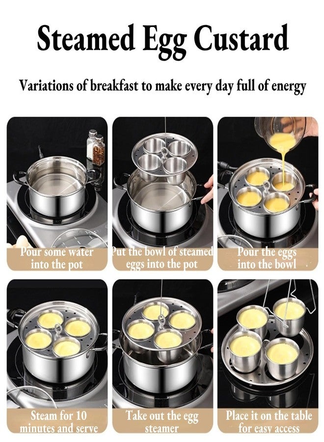 GOVNPJ Egg Poacher Pan, Nonstick Poached Egg Pan Stainless Steel Egg Pan with 4 Cups Egg Cooker Poached Egg Maker for Kitchen - Image 5
