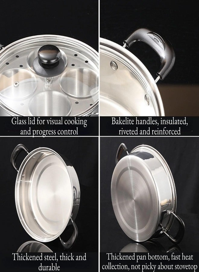 GOVNPJ Egg Poacher Pan, Nonstick Poached Egg Pan Stainless Steel Egg Pan with 4 Cups Egg Cooker Poached Egg Maker for Kitchen - Image 4