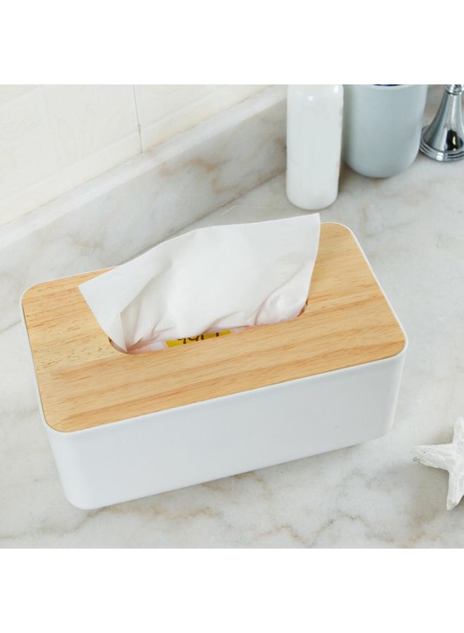 Wooden Box Towel Napkin Tissue Holder Brown 10x10x0.4centimeter  - Image 4