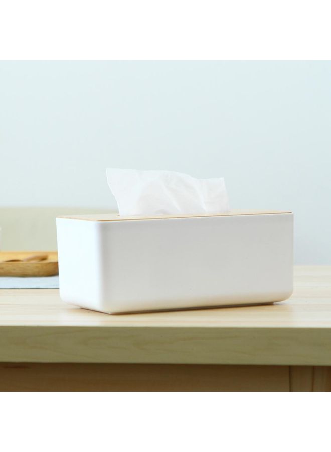 Wooden Box Towel Napkin Tissue Holder Brown 10x10x0.4centimeter  - Image 2
