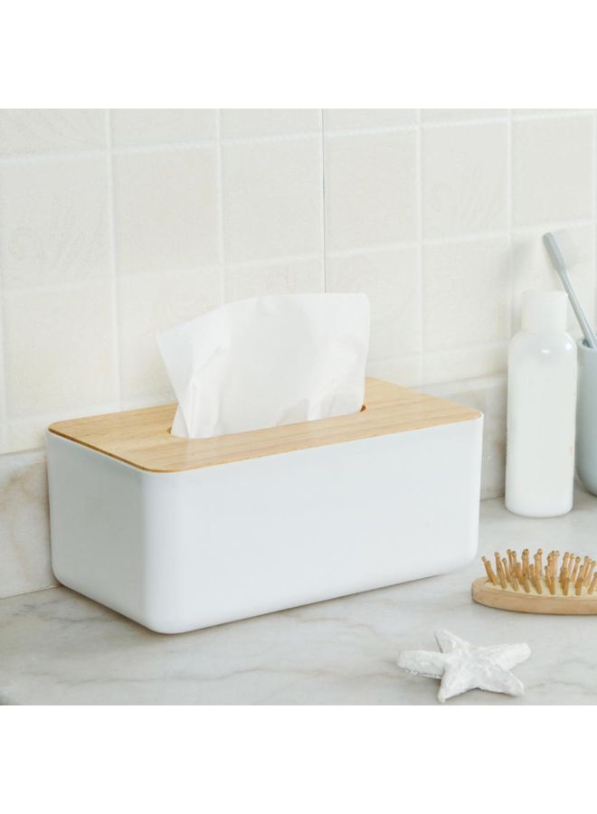 Wooden Box Towel Napkin Tissue Holder Brown 10x10x0.4centimeter  - Image 3