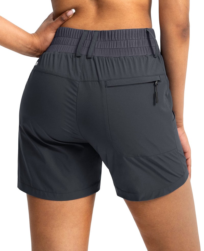 Viodia Women's 5" Hiking Golf Shorts with Pockets High Waist Stretch Cargo Short Shorts for Women Casual Summer Steel Grey - Image 2